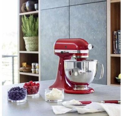 KitchenAid 5KSM125BER Artisan 4.8L Tilt-Head Stand Mixer-Red view 2