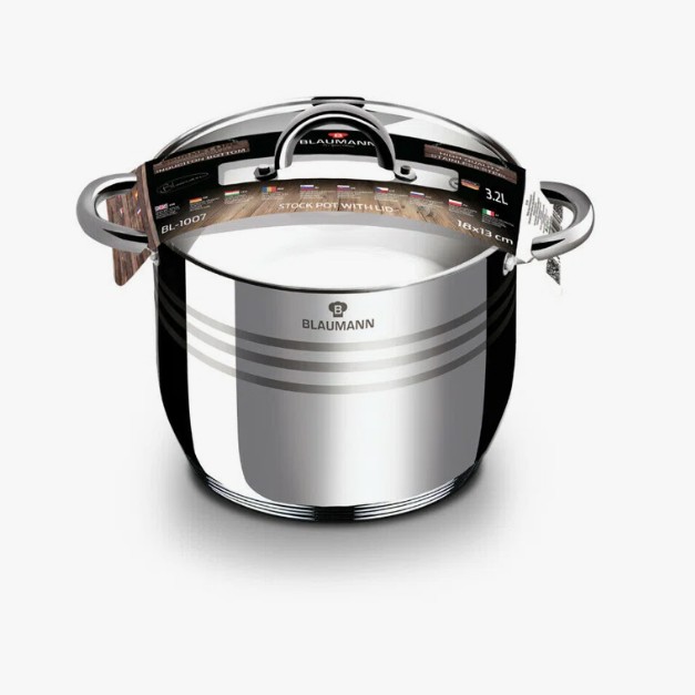 10 - Piece Non-Stick Stainless Steel Cookware Set By Blaumann view 3