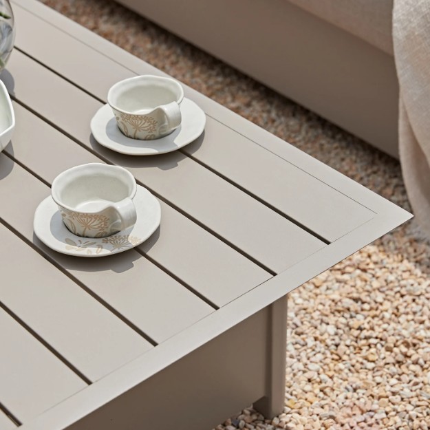 Stanford Outdoor 5-Seater Sofa Set, Taupe with Light Taupe Fabric view 11