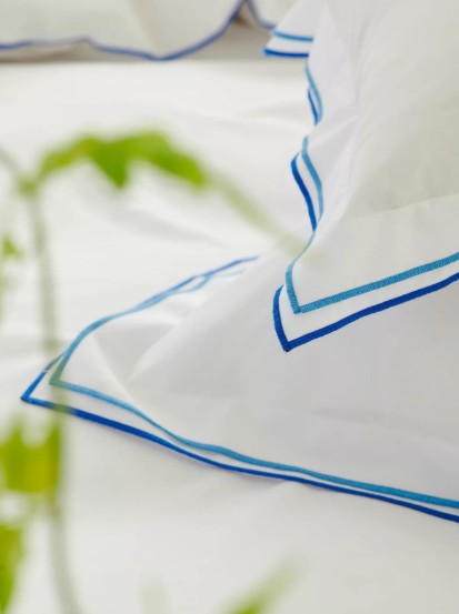 SINGLE SIZE: Designers Guild Astor 400 Thread Count Single Duvet Cover, Cobalt view 2