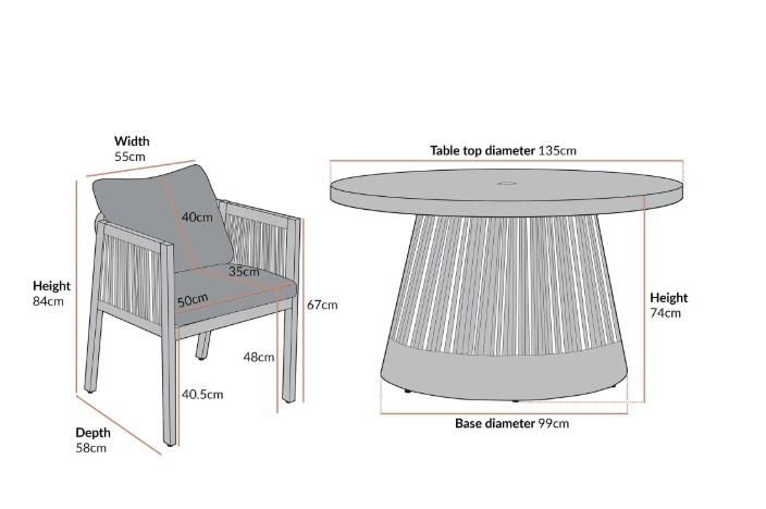 Pedra Rope and Aluminium Outdoor 6-Seater Round Dining Set view 11