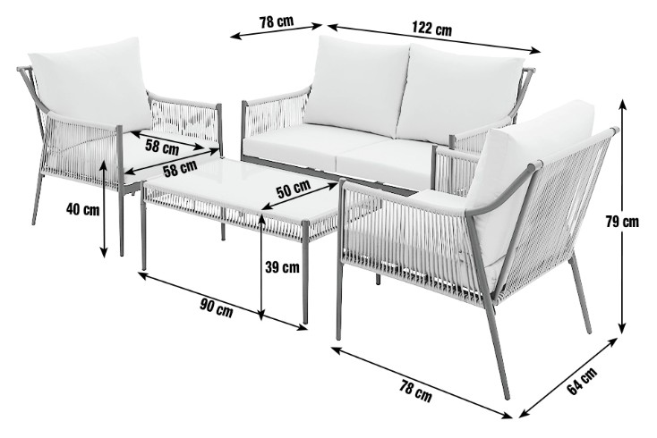 Habitat Pesaro 4 Seater Rattan Effect Garden Sofa Set view 10
