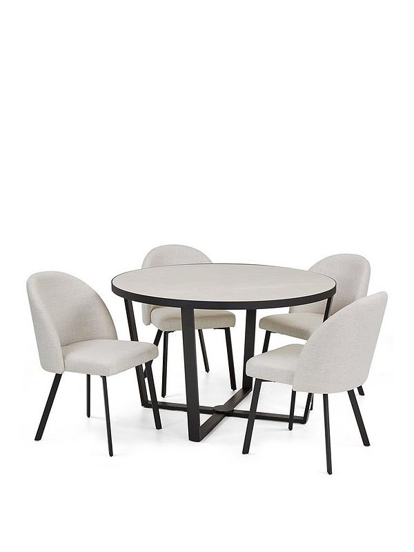 Michelle Keegan Home Cortes 120 cm Ceramic Top Dining Table + 4 Chairs view 3