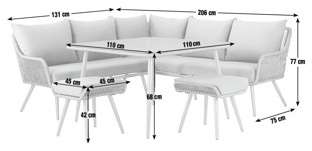 Habitat Malta 6 Seater Garden Corner Sofa Set - Natural view 4