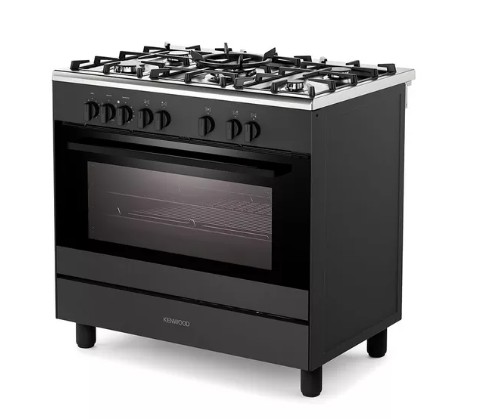 KENWOOD CK500DF 90 cm Dual Fuel Range Cooker – Matt Black & Chrome view 2