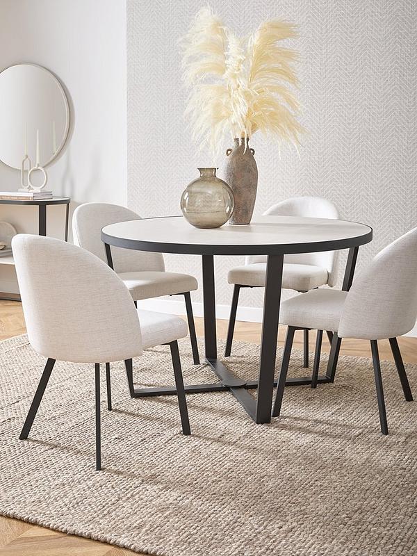 Michelle Keegan Home Cortes 120 cm Ceramic Top Dining Table + 4 Chairs