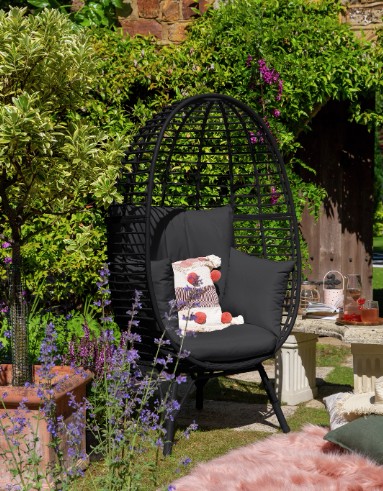 Habitat Kora Rattan Effect Garden Egg Chair - Black