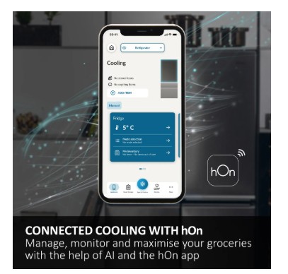 Haier 3D 60 Series 7 HTW7620DNGB Wifi Connected 205cm Total No Frost Fridge Freezer - Obsidian Black Glass - D Rated view 9