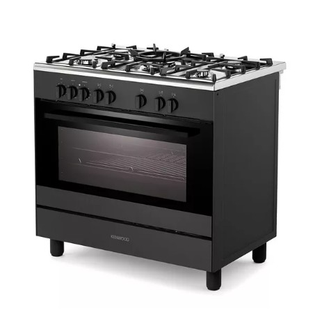 KENWOOD CK500DF 90 cm Dual Fuel Range Cooker – Matt Black & Chrome view 6