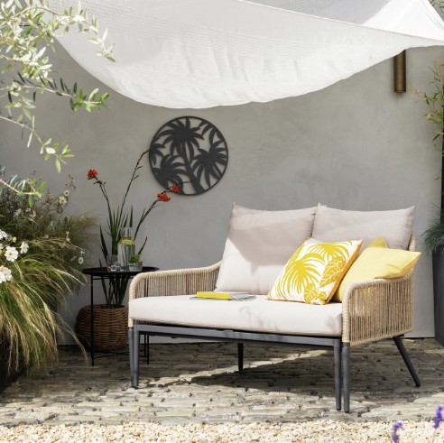 Habitat Malta Rattan Effect Garden Day Bed- Natural