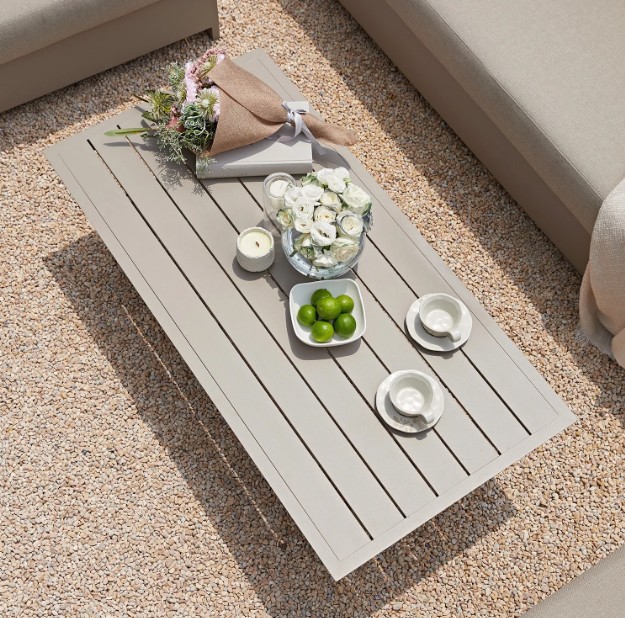 Stanford Outdoor 5-Seater Sofa Set, Taupe with Light Taupe Fabric view 7