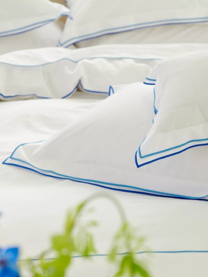 SINGLE SIZE: Designers Guild Astor 400 Thread Count Single Duvet Cover, Cobalt view 4
