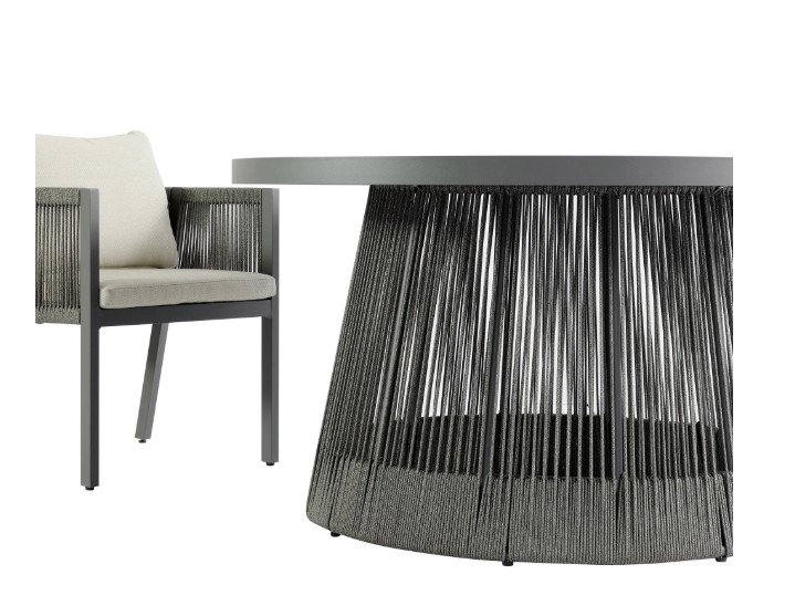 Pedra Rope and Aluminium Outdoor 6-Seater Round Dining Set view 13