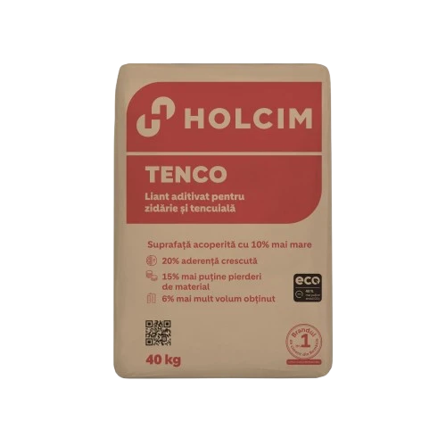 Liant aditivat Holcim Tenco pentru zidarie si tencuiala, 40 kg