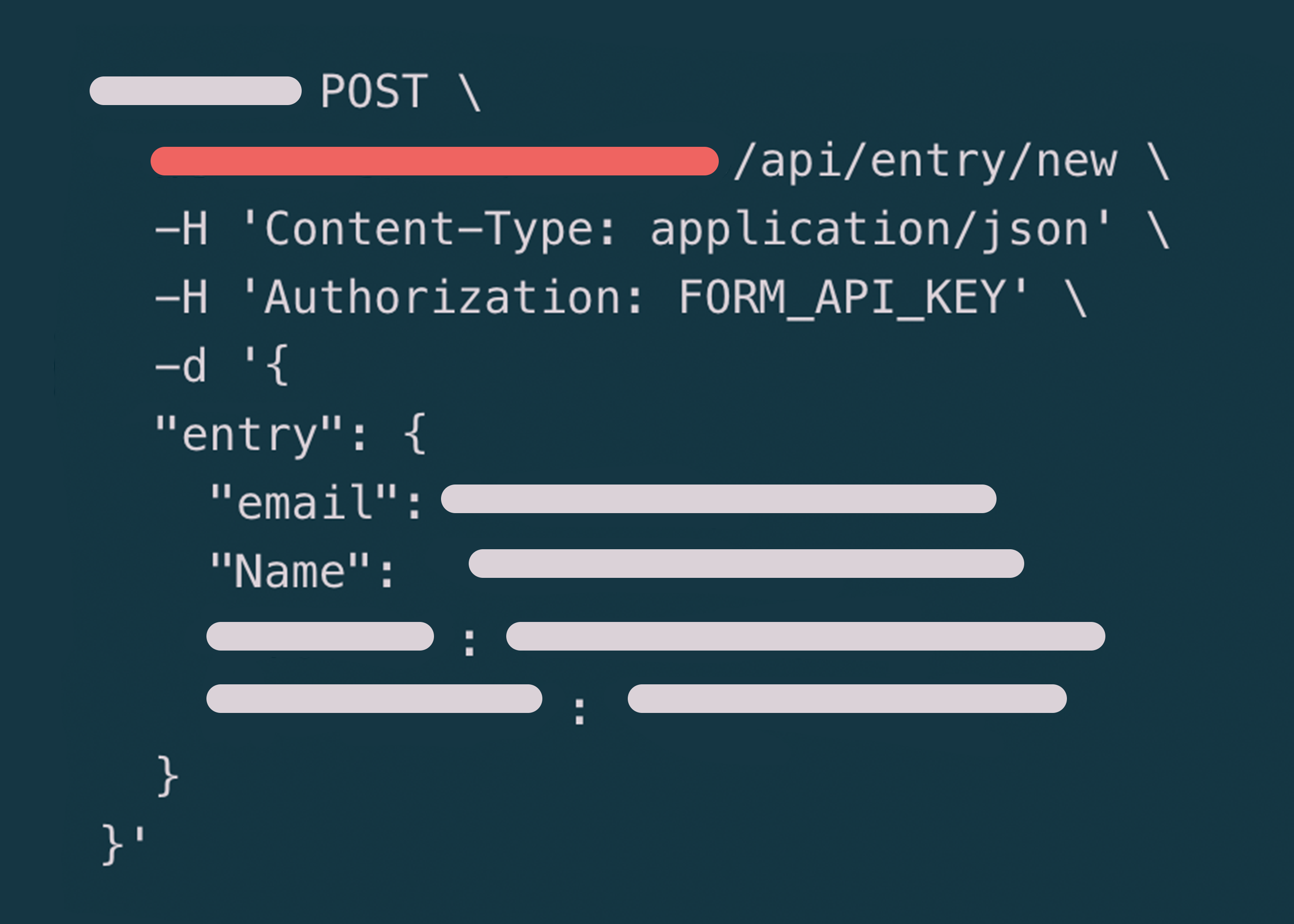 Form API illustration showing simple integration