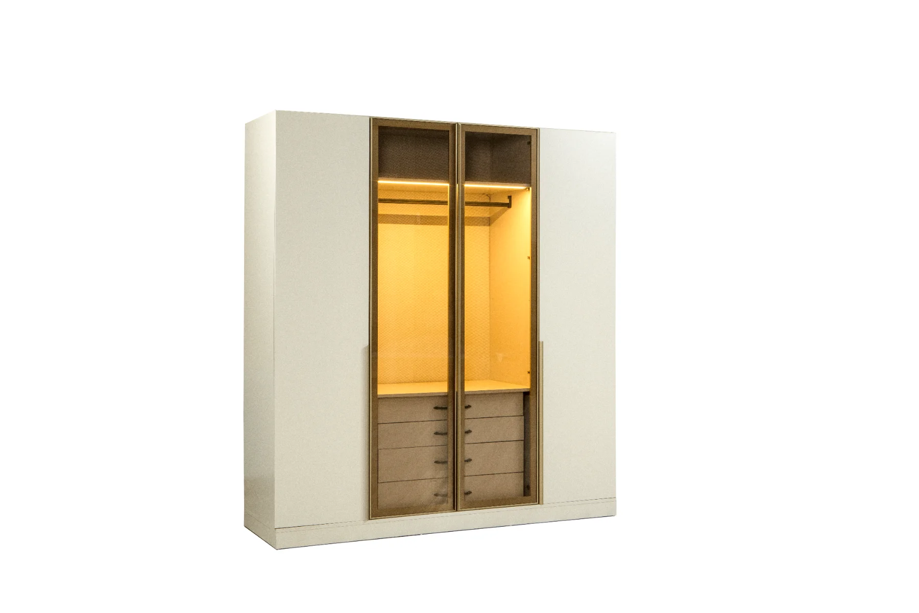 Venüs Gardırop 4 Kapaklı 2 Bronz Camlı