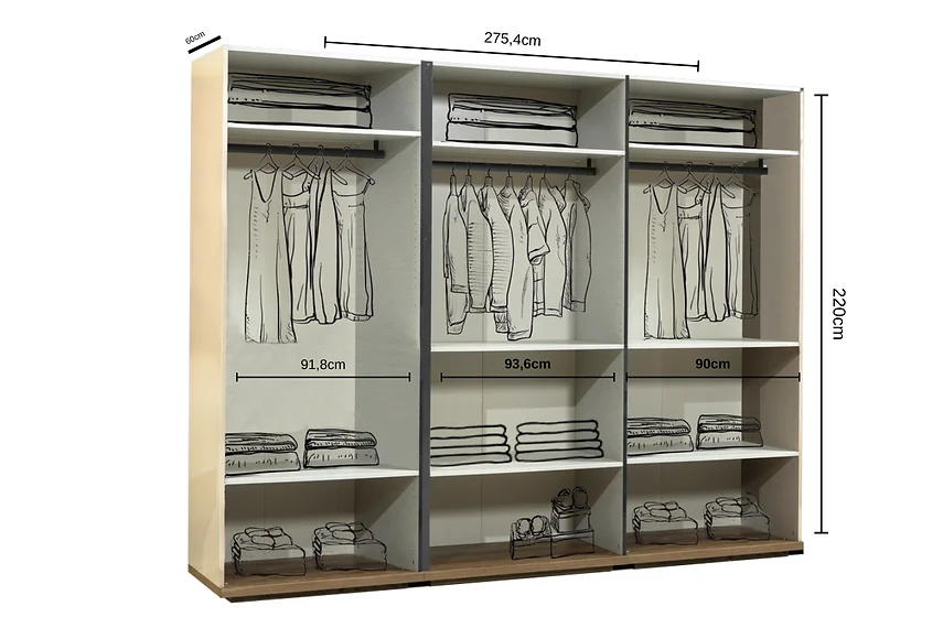 Erzin Yatak Odası 6 Kapak Aynalı