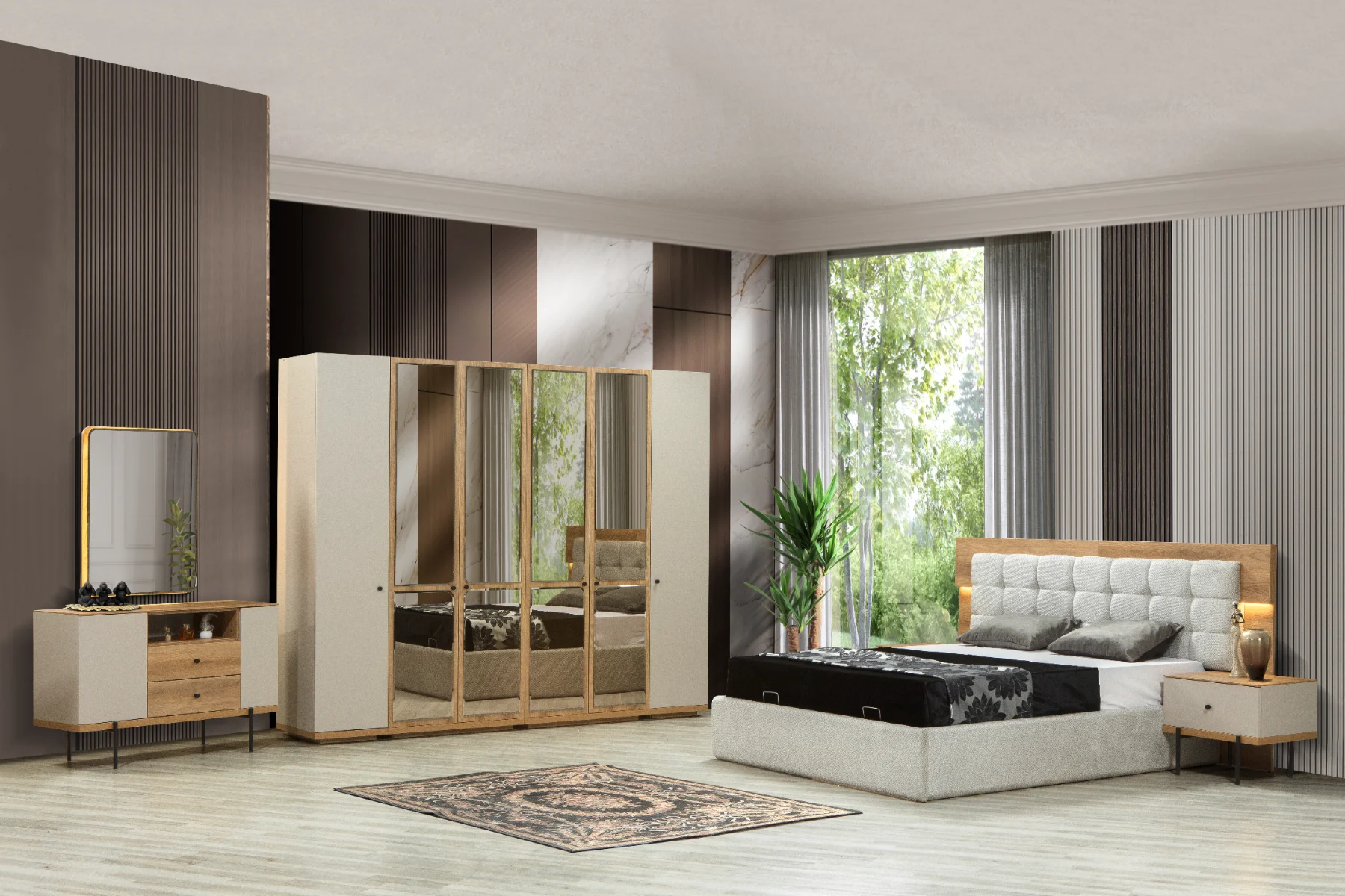 Belen Yatak Odası 6 Kapaklı Aynalı