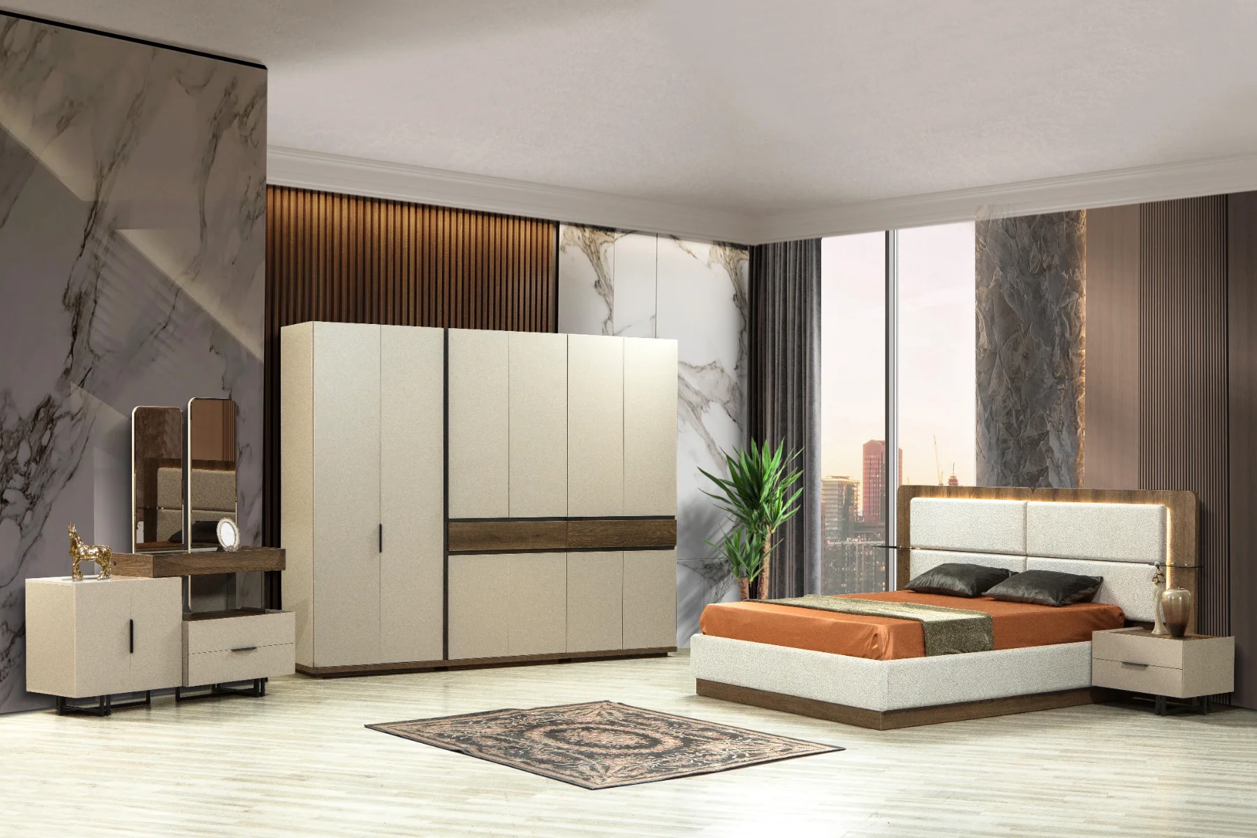 Erzin Yatak Odası 6 Kapak Çekmeceli