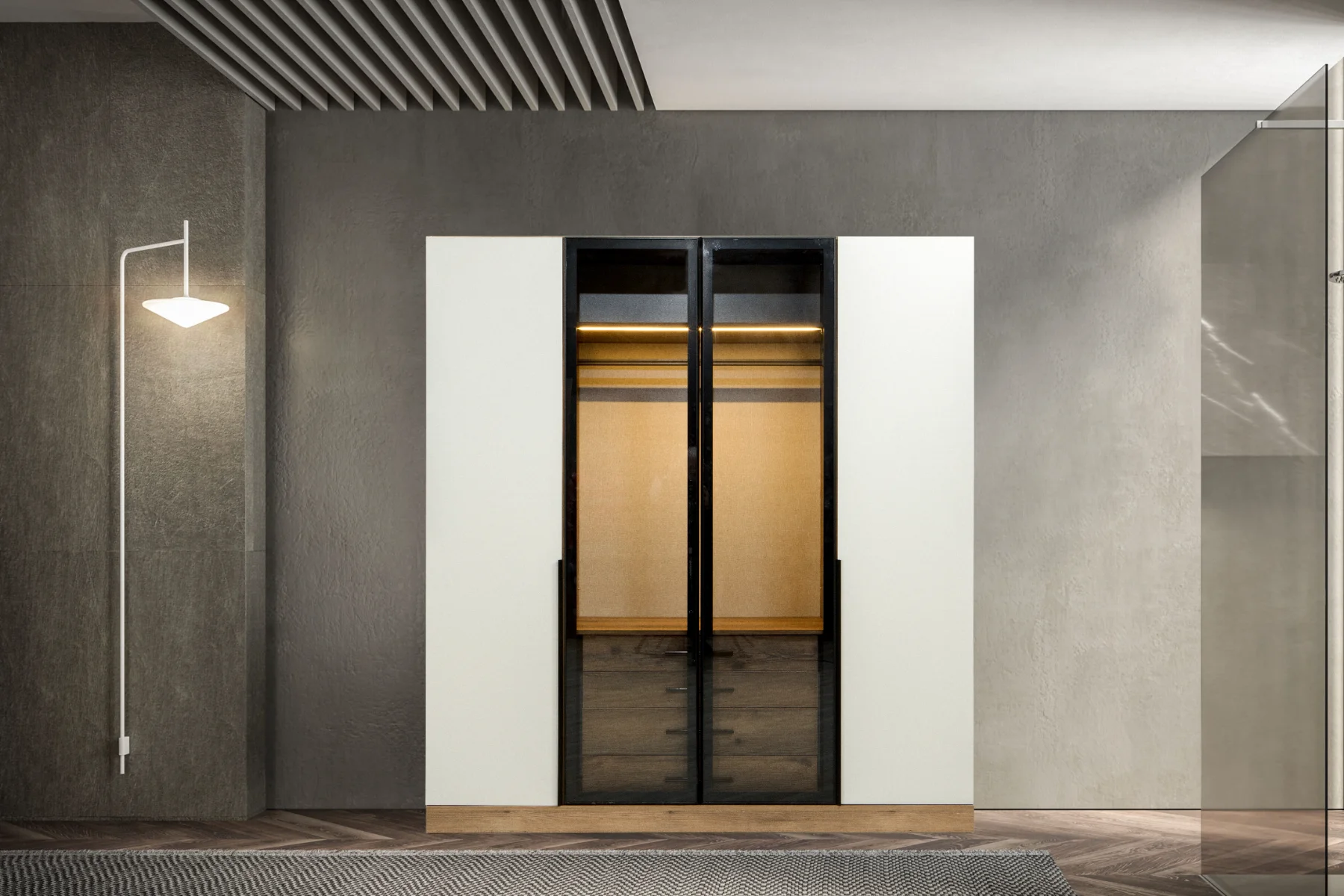 Venüs Gardırop 4 Kapaklı 2 Füme Camlı