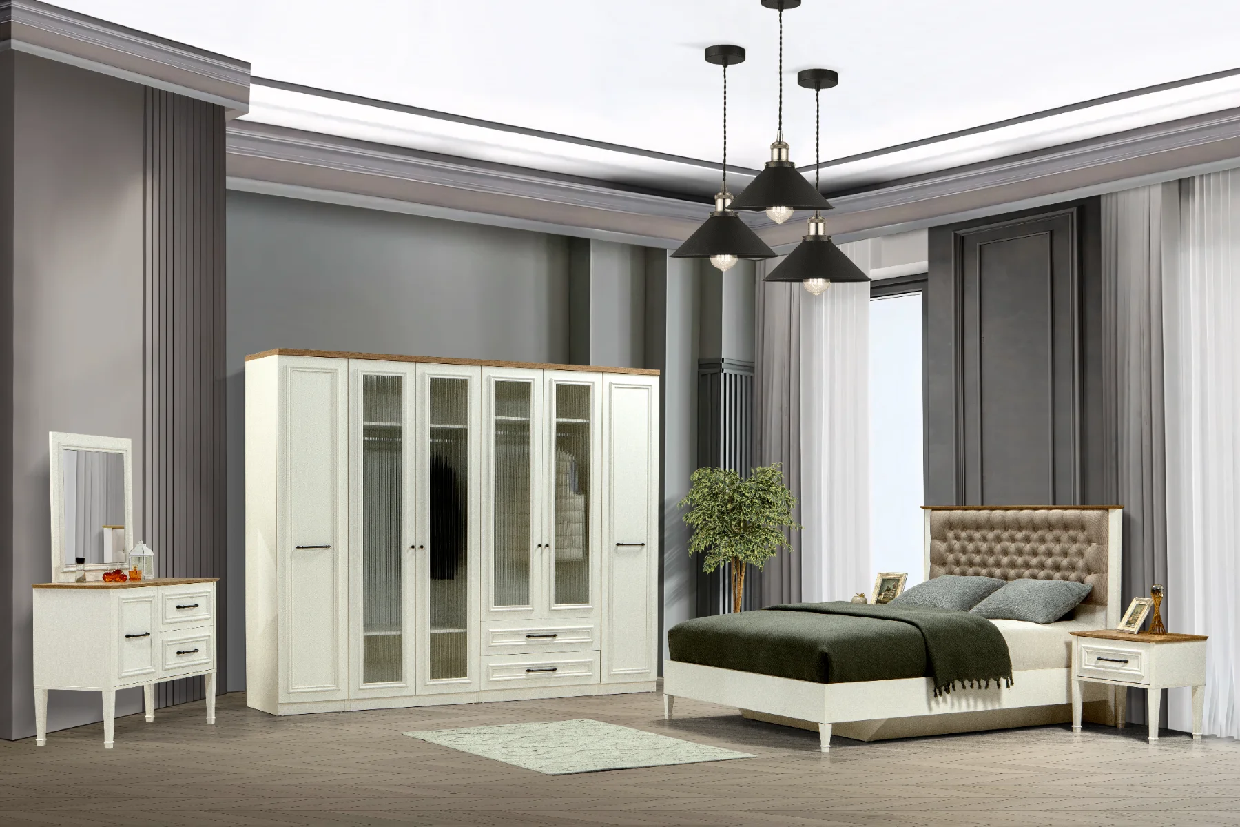 Rose Yatak Odası 6 Kapaklı