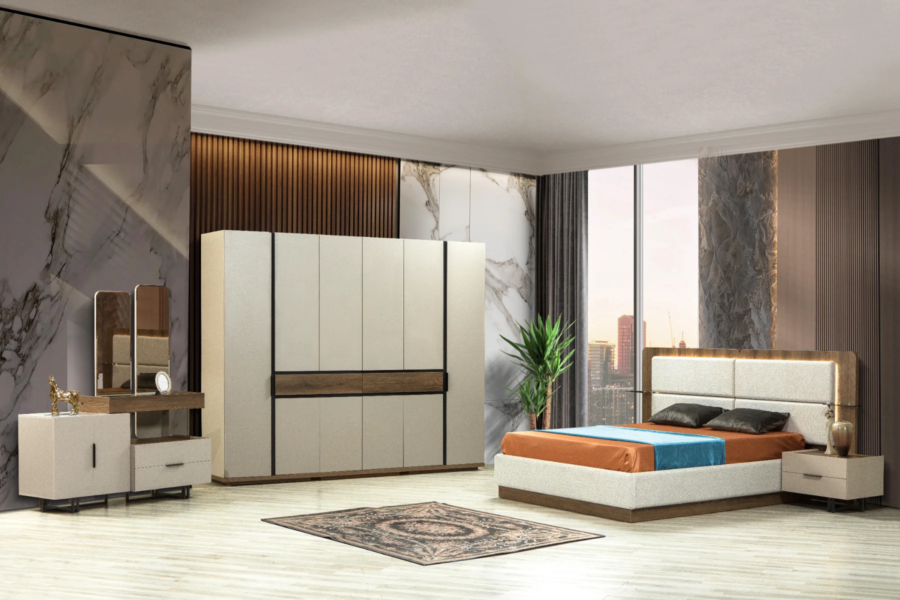 Erzin Yatak Odası 6 Kapak Çekmeceli