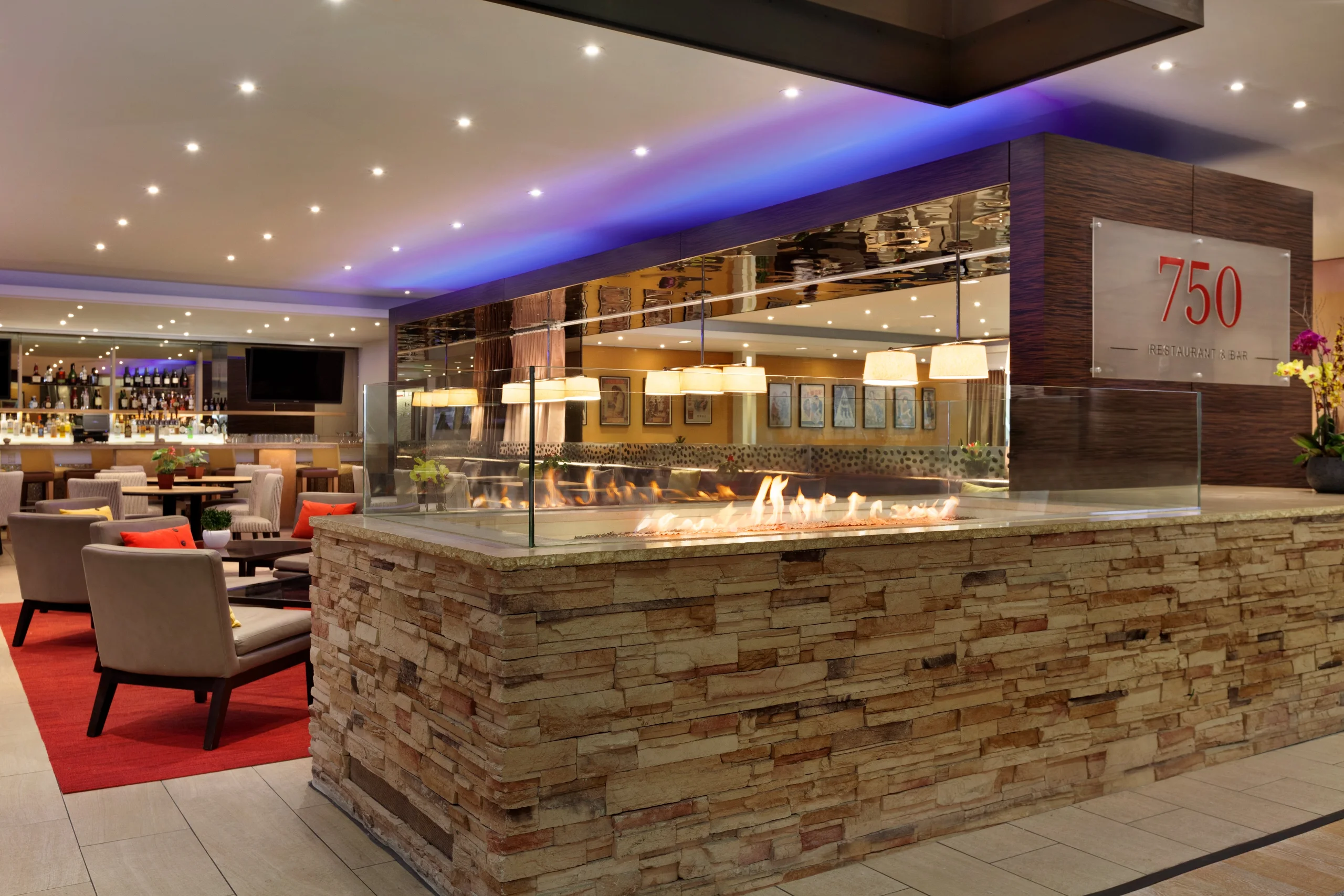 Stylish Restaurant with Fireplace