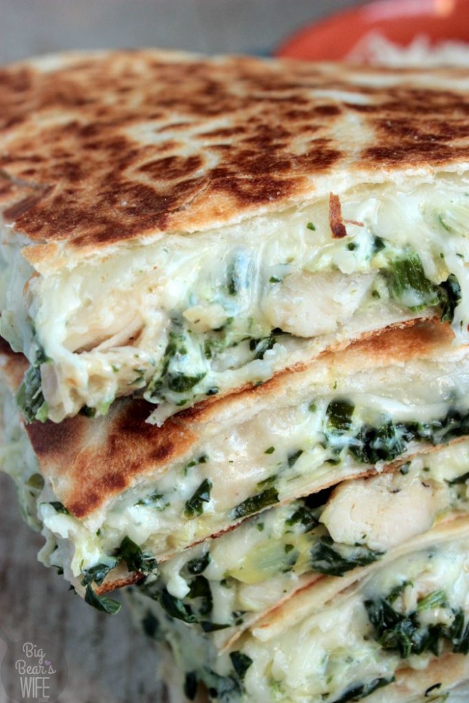 CHICKEN AND SPINACH QUESADILLA