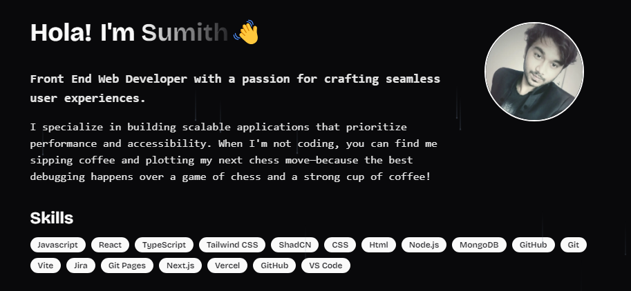 Sumith - Web Developer & Software Engineer