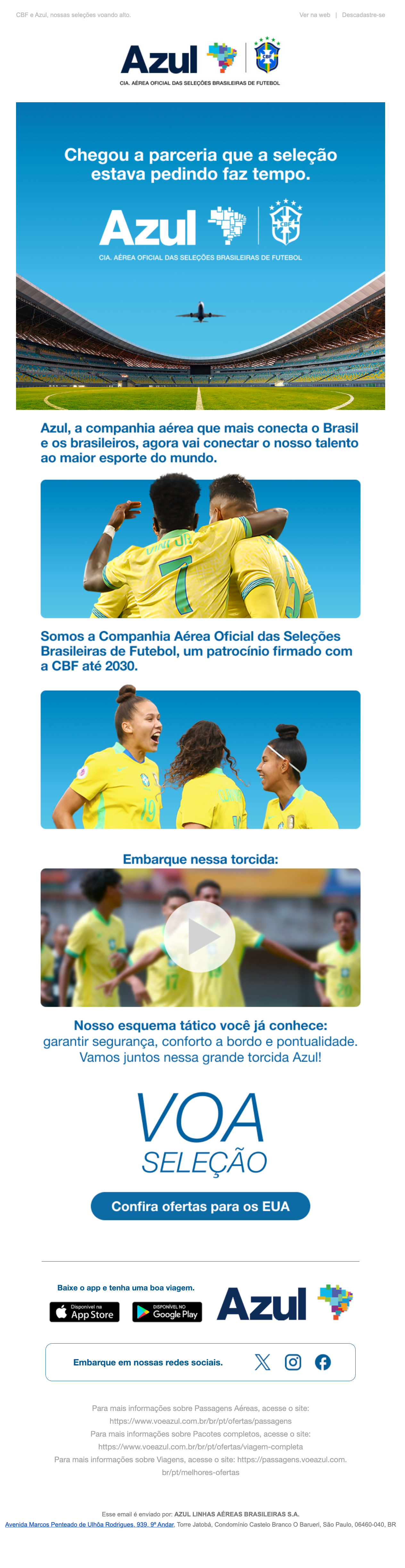 Azul - No ar, a mais brasileira das parcerias!