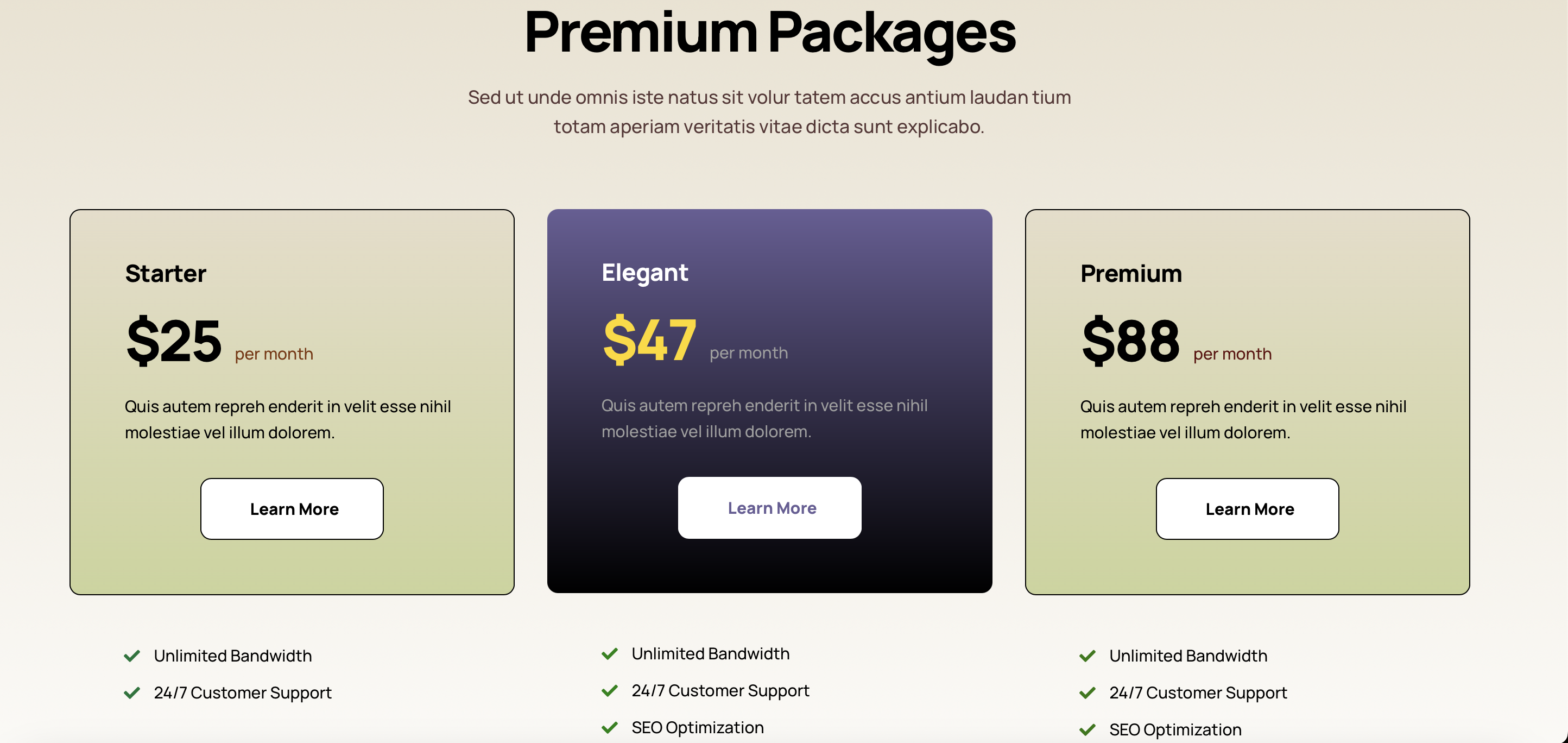Pricing Table
