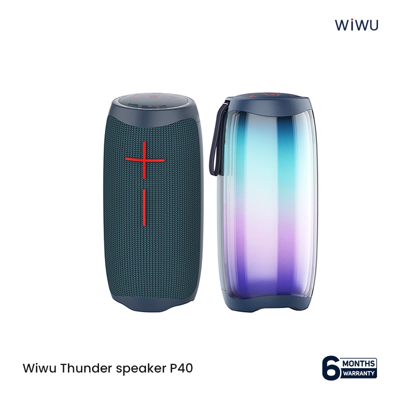 BDyana Wiwu Thunder speaker P40 Bluetooth Colorful Light Speaker | music dazzle color lamp
wireless connect
FM function
3000mAh battery AUX-INt
USB port TWS system
Waterproof IPX6 
Memory Card Slot