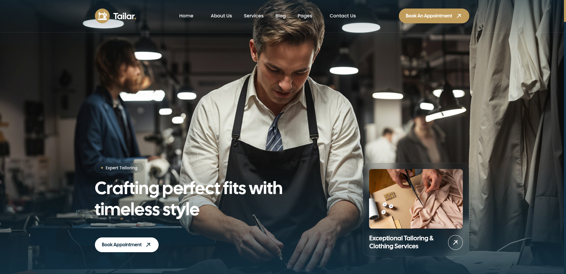 Tailar Tailoring & Clothing Website project screenshot 2