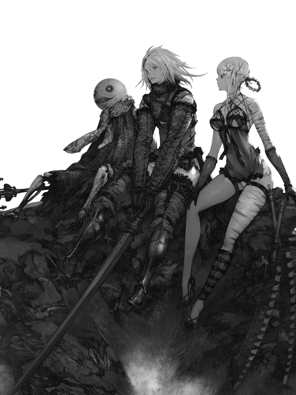 Nier Replicant for Kindle Paperwhite e-reader wallpaper or screensaver featuring transparent and ppw5