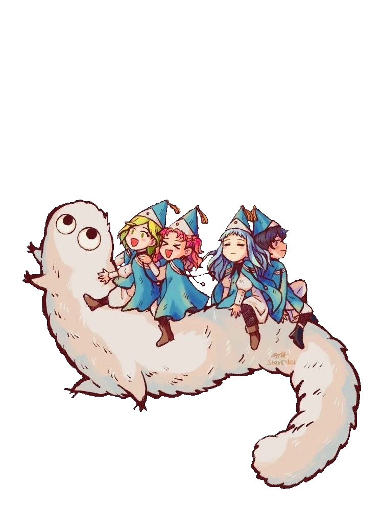 Brush Buddy piggy-back ride for Kobo Libra e-reader wallpaper or screensaver featuring color and manga and more
