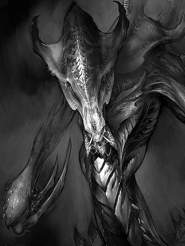 Horror monster with skeletal features for Other e-reader wallpaper or screensaver featuring monster and horror and more