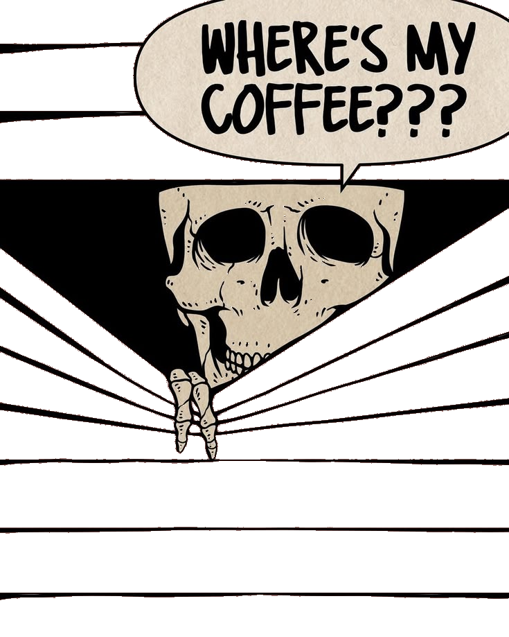 coffee skeleton for e-reader e-reader wallpaper or screensaver featuring skeleton and png