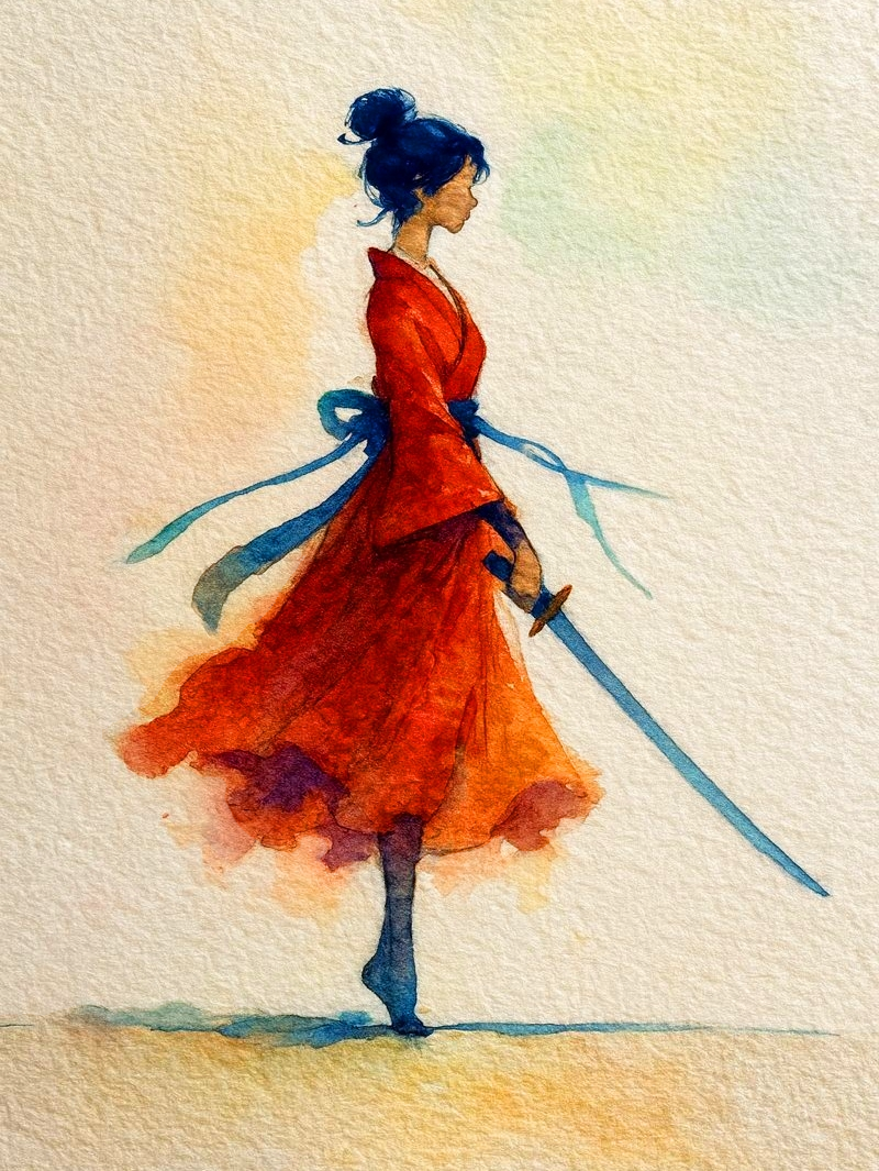 Samurai in Red for Kobo Libra e-reader wallpaper or screensaver featuring color and transparent and more