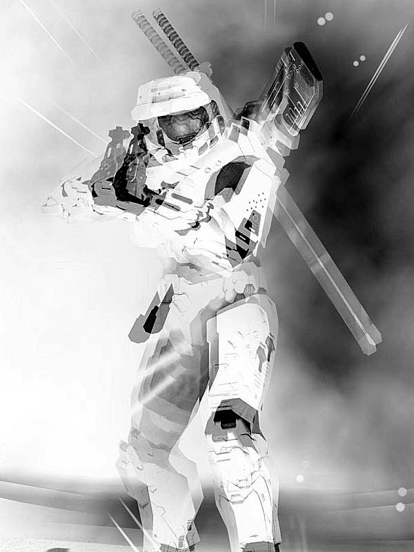 Halo Spartan in white armor with sword for Other e-reader wallpaper or screensaver featuring halo and spartan and more
