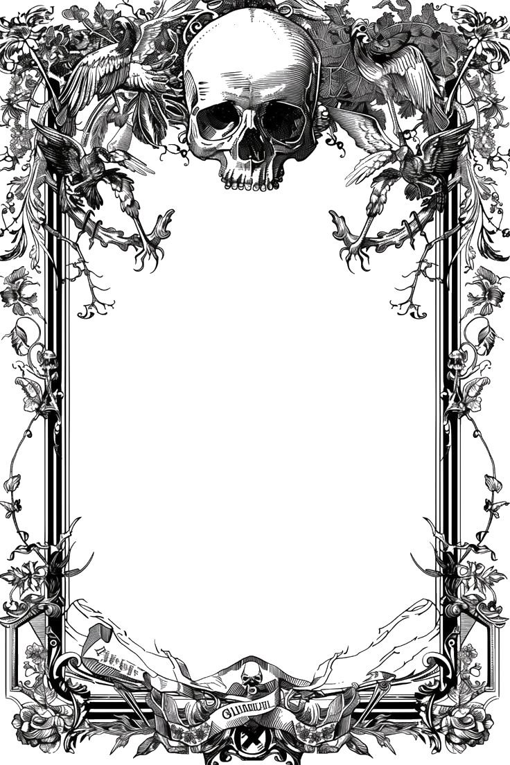 skeleton frame for Kindle Paperwhite e-reader wallpaper or screensaver featuring png