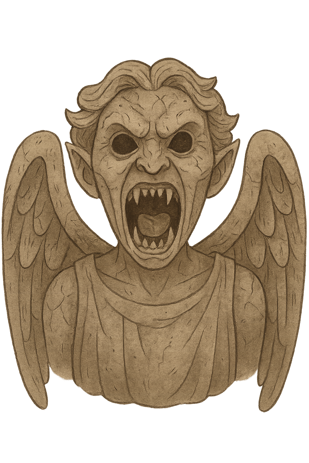 Weeping Angel for Kobo Libra wallpaper featuring color and playful