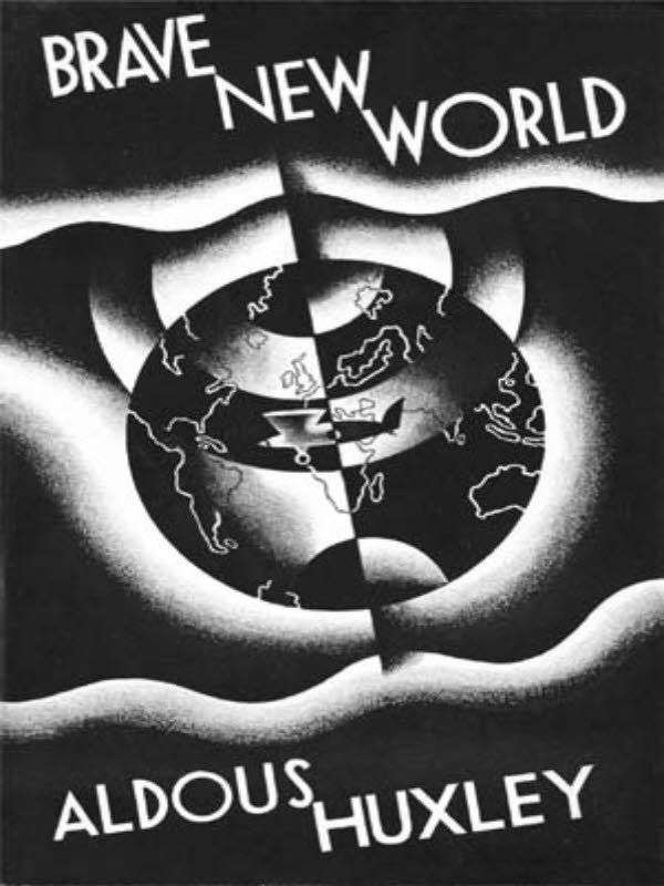 Brave New World Aldous Huxley book cover for Other e-reader wallpaper or screensaver featuring book-cover and vintage and more