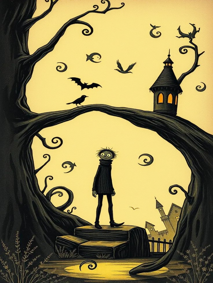 Burtonesque for Kobo Libra e-reader wallpaper or screensaver featuring png and transparent and more