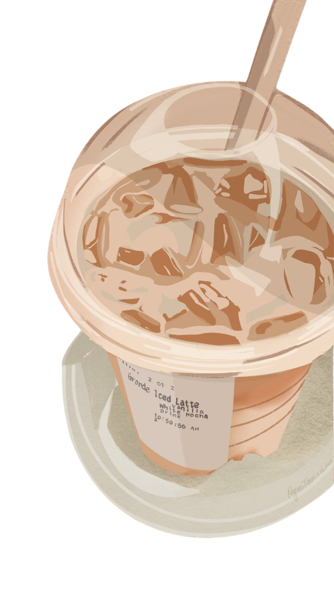 Iced Coffee for Kobo Libra e-reader wallpaper or screensaver featuring coffee and drawing and more