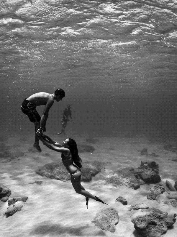 Couple holding hands underwater for Other e-reader wallpaper or screensaver featuring underwater and couple and more