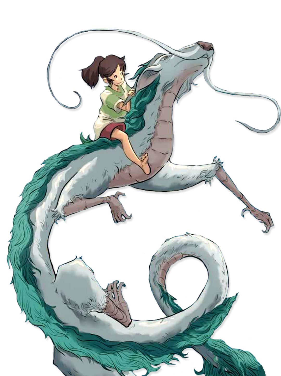 Riding the Skies | Spirited Away for Kobo Libra e-reader wallpaper or screensaver featuring anime and movie and more
