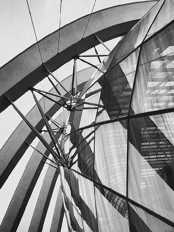 Geometric structure with fabric panels for Other e-reader wallpaper or screensaver featuring abstract and architecture and more