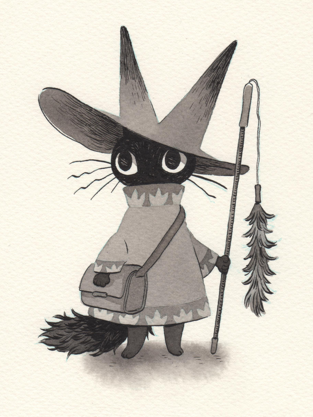 Heikala - wizard cat for Kobo Libra e-reader wallpaper or screensaver featuring illustration and wizard and more