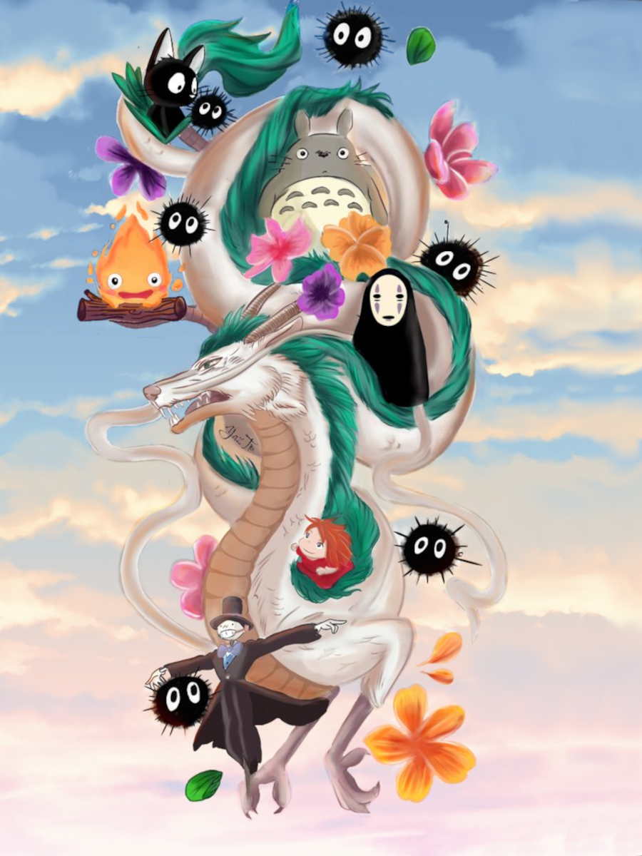 -Ghibli montage- for Kobo Libra e-reader wallpaper or screensaver featuring png and transparent and more
