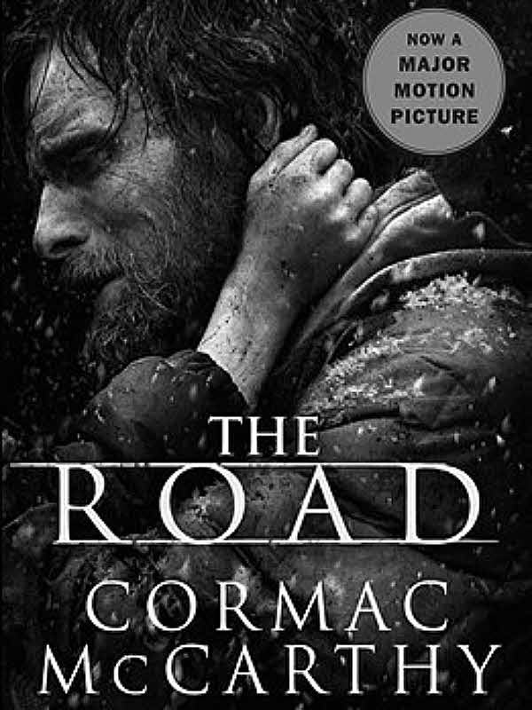 The Road by Cormac McCarthy book cover for Other e-reader wallpaper or screensaver featuring fiction and post-apocalyptic and more